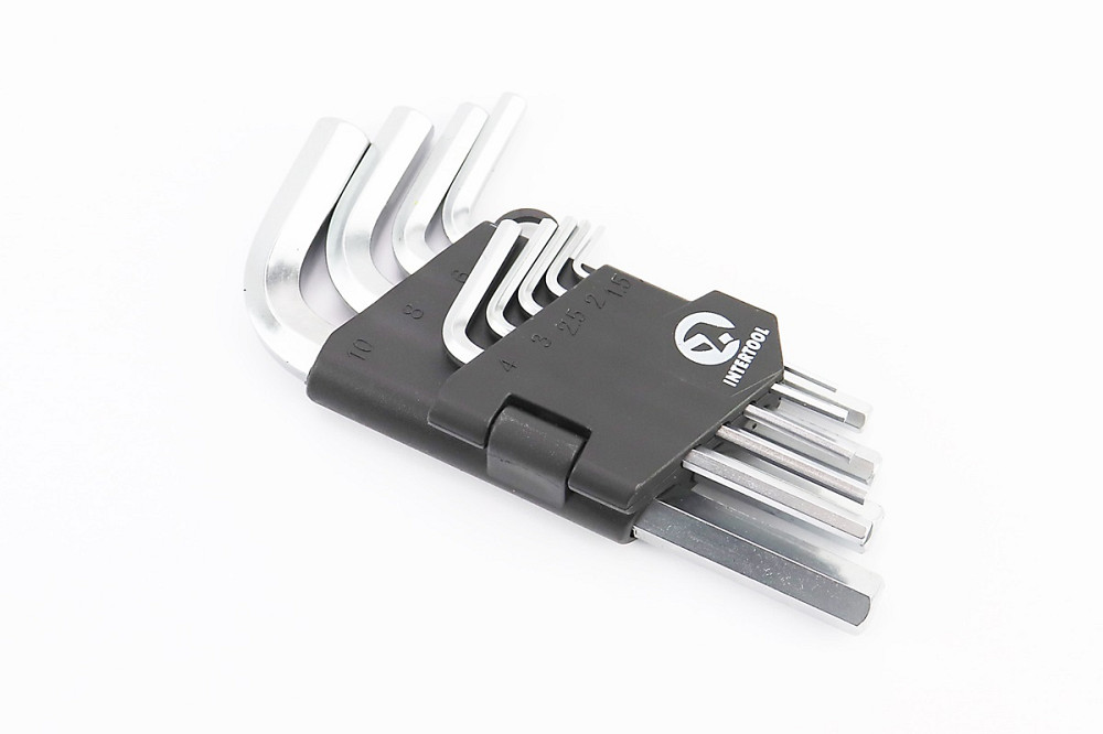 Набір Г-подібних ключів HEX (1,5/2/2,5/3/4/5/6/8/10мм) CrV HT-0601 Київ - фото 1