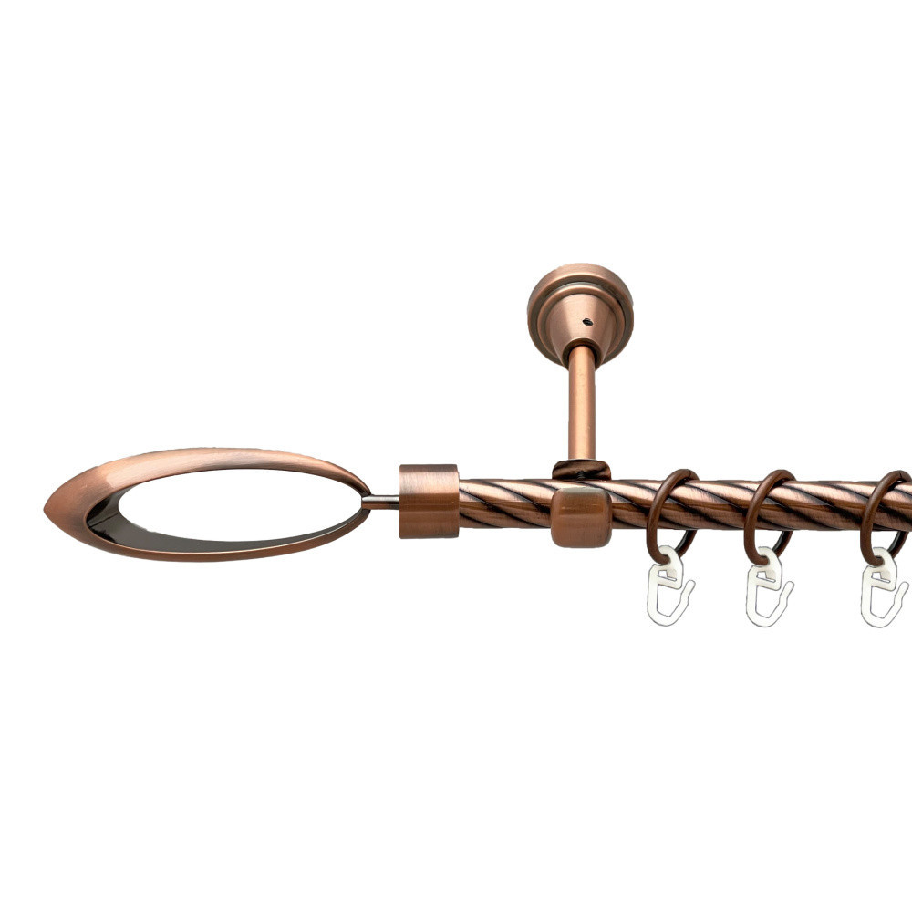 Карниз Orvit Венеція металевий однорядний відкритий скручена труба кільце металеве Мідь 16 мм 240 см (00-00025134) Львів - фото 1