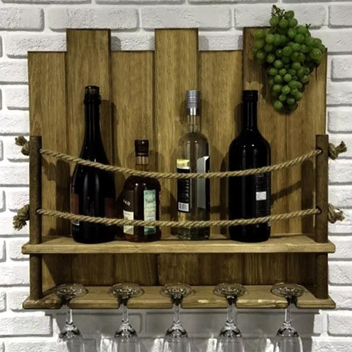 Настенная винная полка 