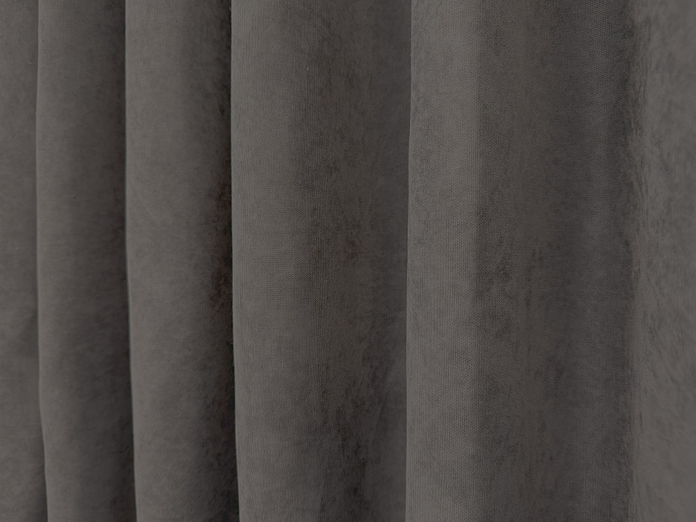 Комплект коротких штор VR-Textil Мікровелюр Petek YL № 1711ш Темно-сірий 130х170 см 2 шт (35-0456) Київ - фото 8