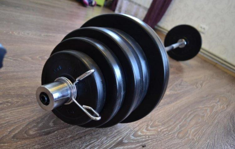 Штанга олімпійська набірна на 120 кг Гантелі, гирі, штанги і диски в ударостійкому пластику Київ - фото 7