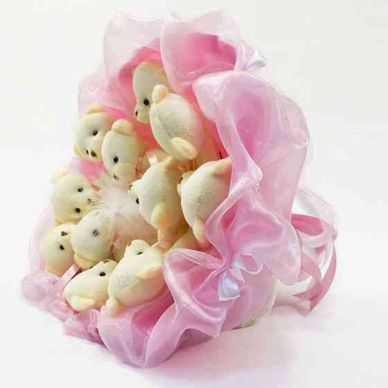 Букет из игрушек Мишки нежно-розовый 5347IT с 11ю игрушками Винница