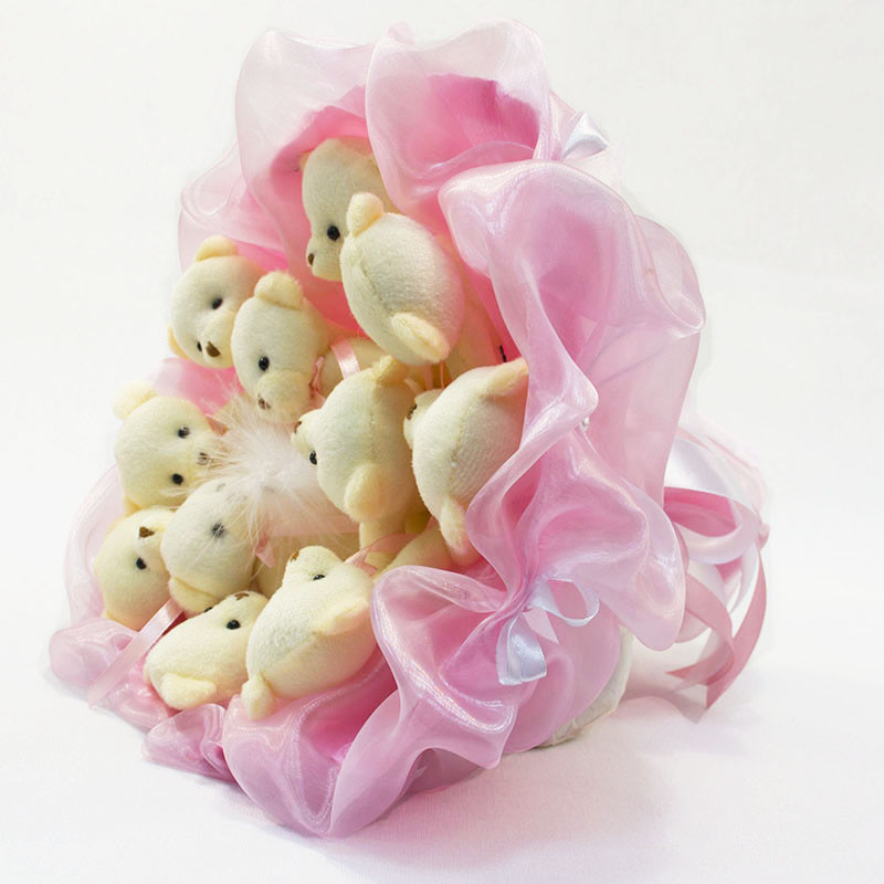 Букет з іграшок Ведмедики ніжно-рожевий 5347IT з 11ю іграшками Вінниця - фото 1