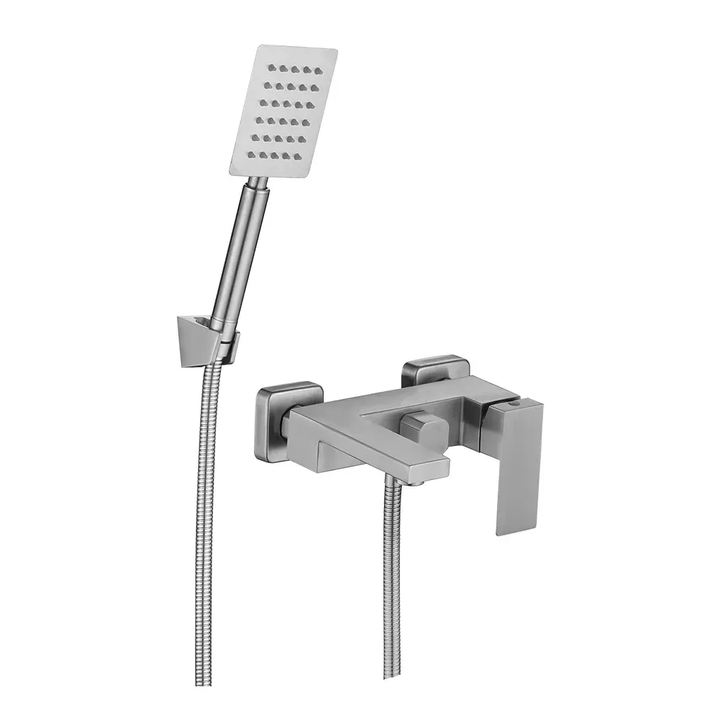 Смеситель для ванны с душевым гарнитуром WEZER PRO3B-02 сатин Киев - изображение 1