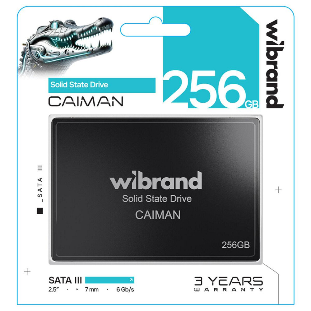 SSD диск накопичувач Wibrand Caiman 256GB 2.5" 7mm SATAIII Standard WI2.5SSD диск накопичувач / CA256GBST Одеса - фото 2