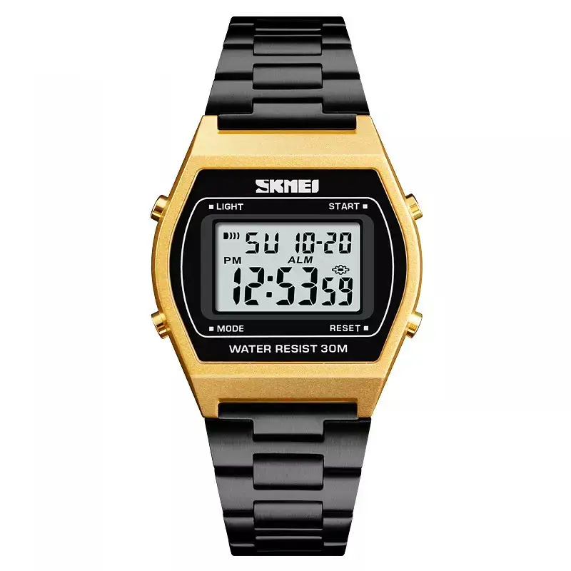 Наручные электронные ретро часы Skmei 1328 Золотистый Винница - изображение 2