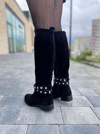 Nivelle Жіночі чоботи зимові з натуральної замші чорні / Чоботи замшеві 5466/2517 р. 37-40 Коломыя