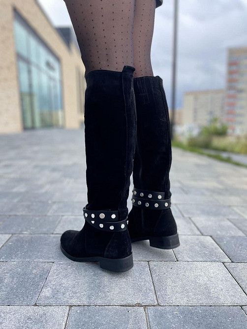 Nivelle Жіночі чоботи зимові з натуральної замші чорні / Чоботи замшеві 5466/2517 р. 37-40 Коломыя - изображение 5