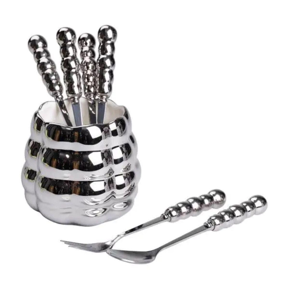 Набір десертних вилок і ложок на 3 особи, 7 предметів, сірий Київ - фото 1