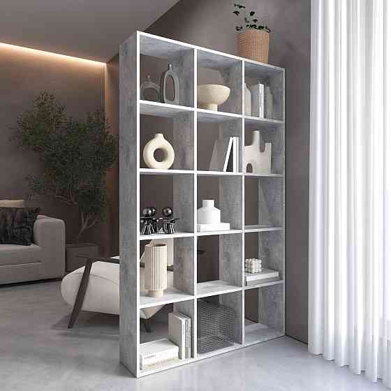 Стеллаж VAYS M-2, книжная полка на 15 ячеек, ЛДСП, 108×29×178 см - для дома, офиса, детской или гостиной Львов