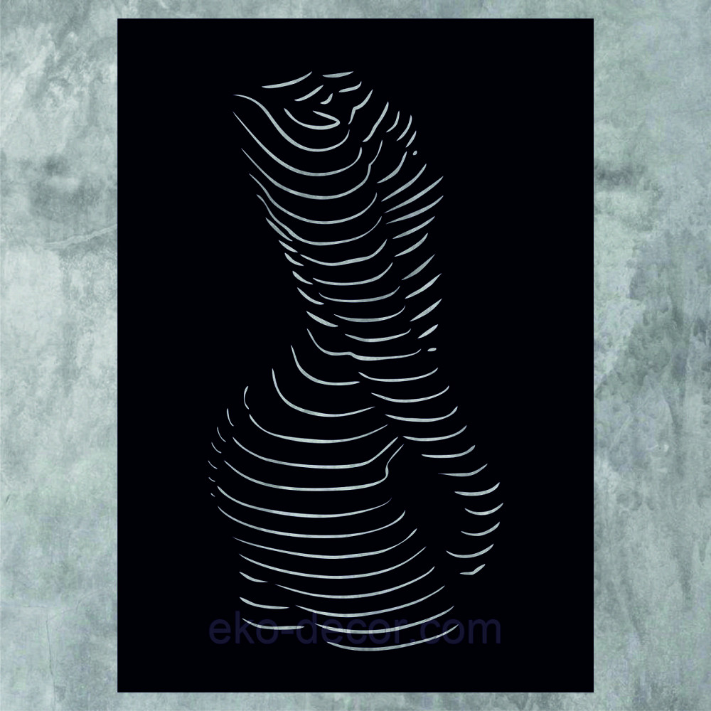 Декоративное настенное Панно «Силуэт женщины», Декор на стену 90*63 см, Черный Киев - изображение 7