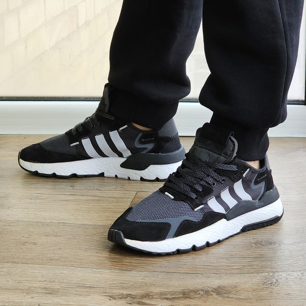 Летние Кроссовки Adidas Jogger Сеточка Чёрные Адидас Беговые Лёгкие (размеры: 41,42,43,44,45) Видео Обзор Днепр - изображение 3