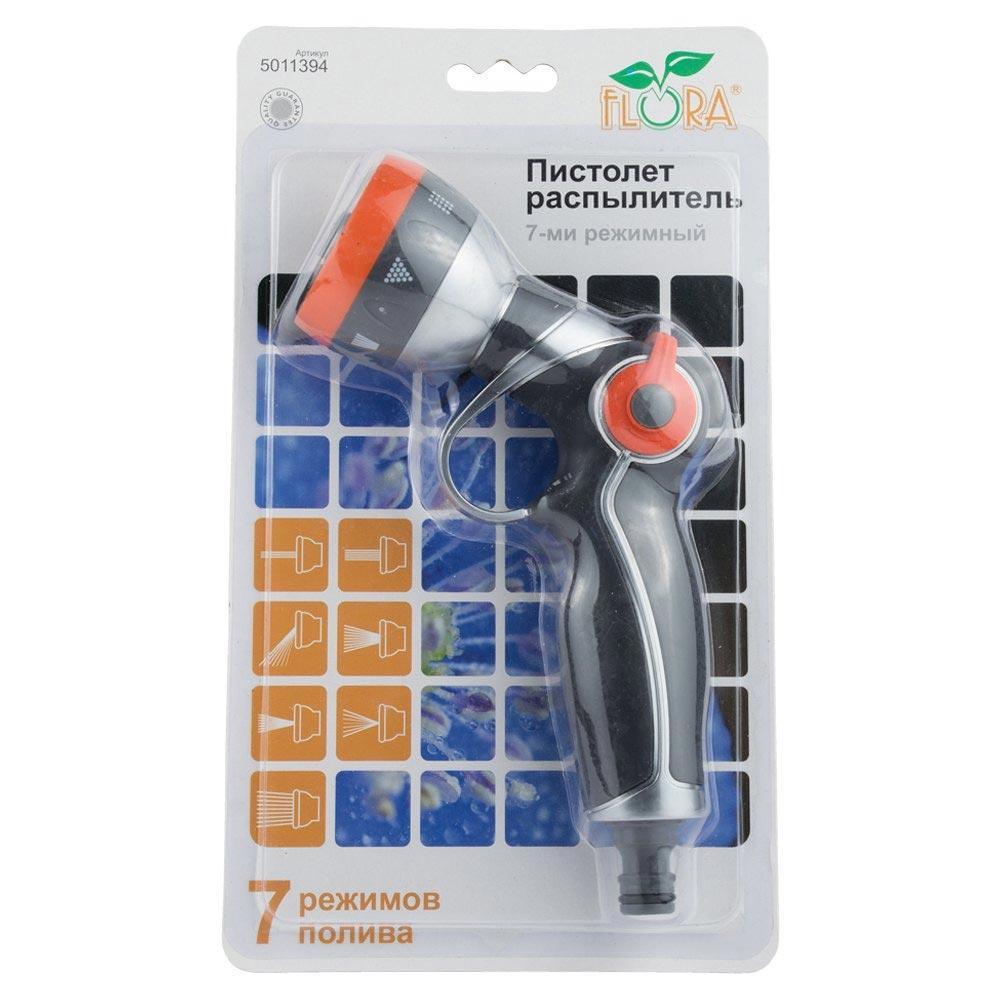 Пистолет-распылитель 7-ми режимный плавающий курок (AL+TPR) FLORA (5011394) Ровно - изображение 7