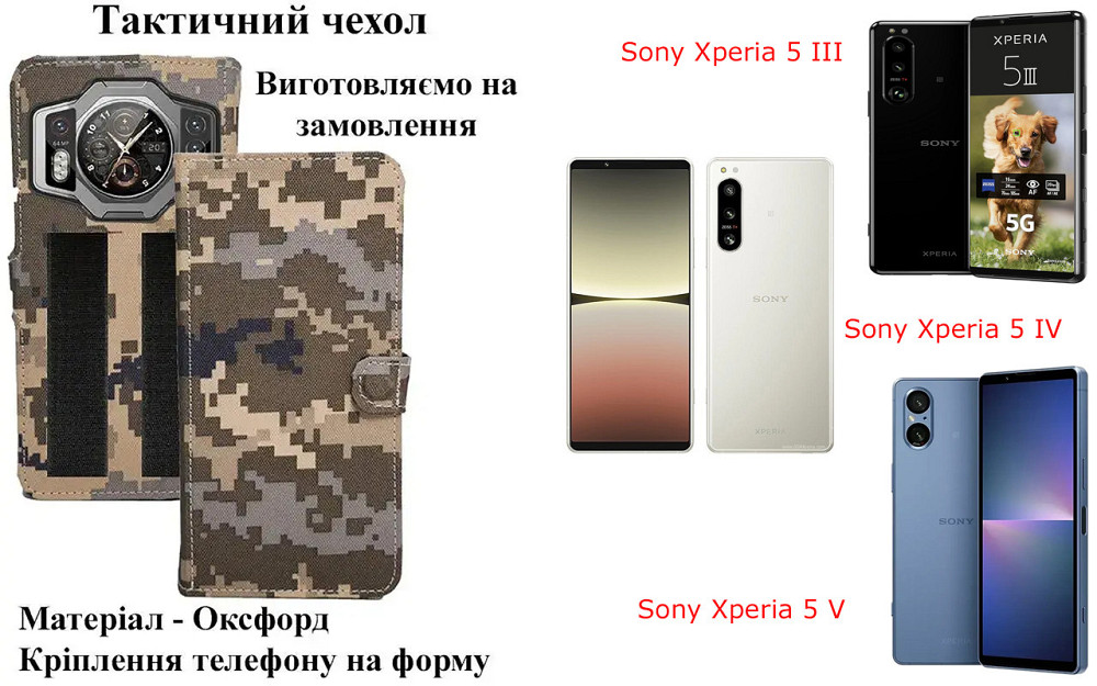 Тактический чехол для Oukitel WP56, Oukitel WP58 Pro, крепится к снаряжению на липучке Киев - изображение 1