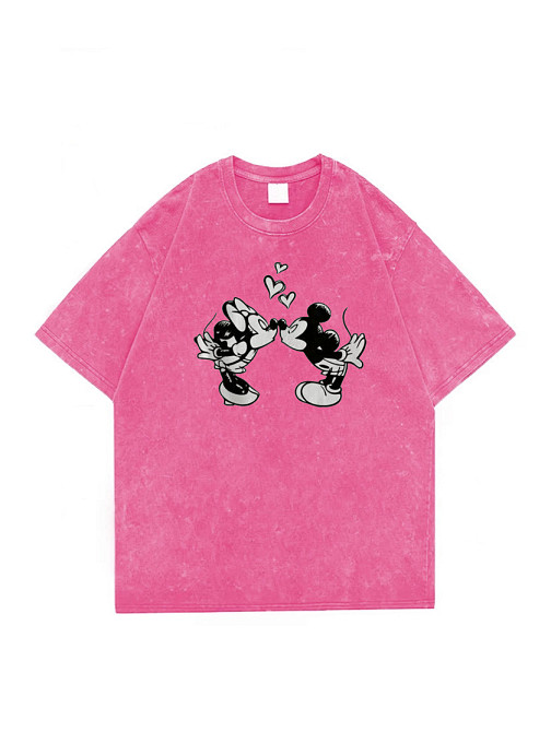 Футболка оверсайз винтаж с принтом Розовый с рисунками Харьков - изображение 2