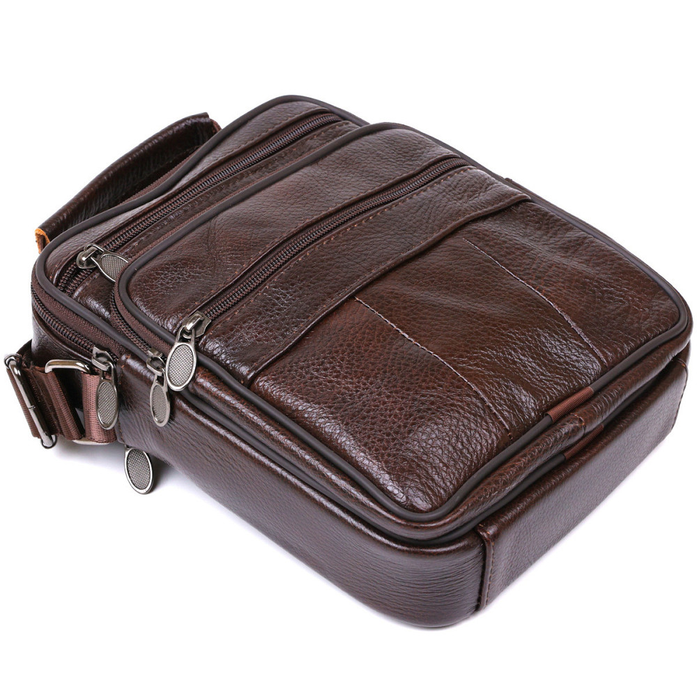 Чоловіча сумка з натуральної шкіри Vintage 20473 Коричневий Київ - фото 5