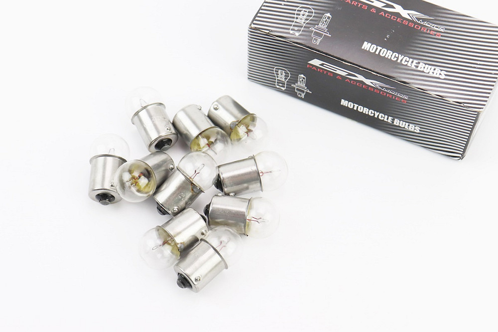 Лампа повороту (біла з цоколем) 12V / 10W G18 BA15S к-кт 10шт Київ - фото 1