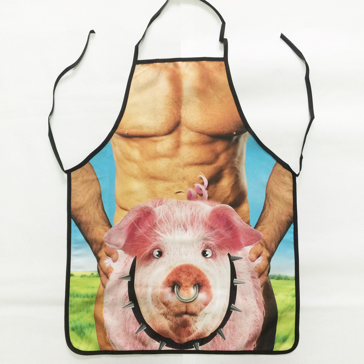Фартух з приколом для чоловіків Порося 75 на 60 см різнобарвний Київ - фото 2