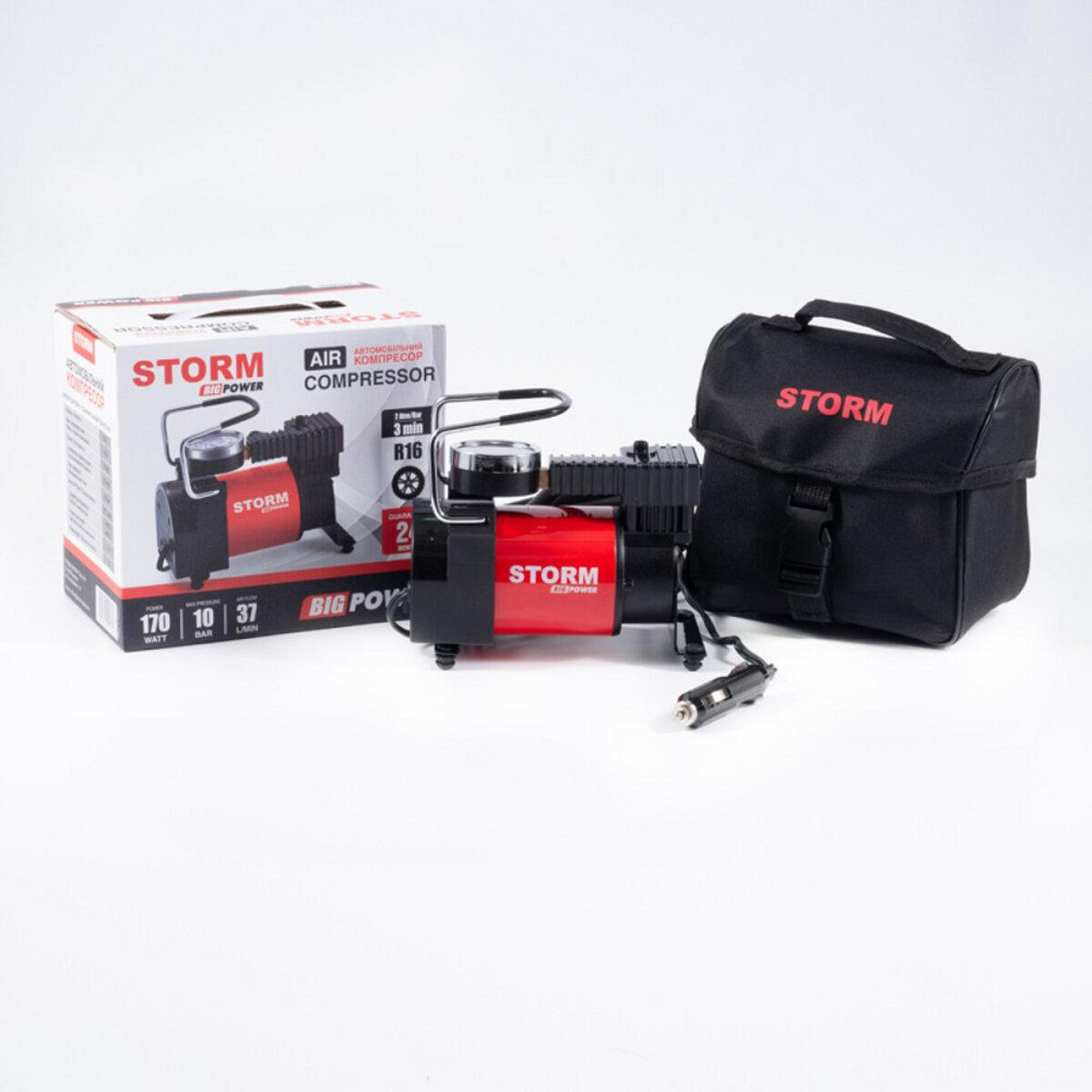 Компрессор автомобильный Storm Big Power 10 Атм 37 л/мин 170 Вт Киев - изображение 4