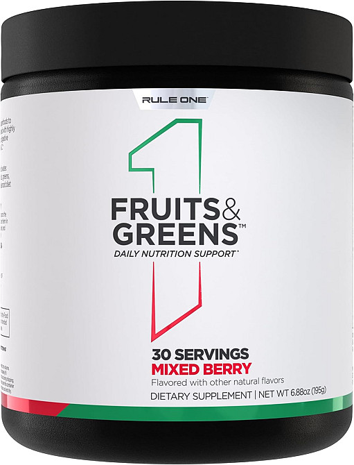 Комплекс зелених суперфудів та антиоксидантів Rule One Fruits & Greens + Antioxidants 195 gram (Mixed Berry) Луцьк - фото 1
