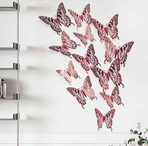 Декоративні метелики рожеве золото набір - 12шт. в наборі, фольга Київ