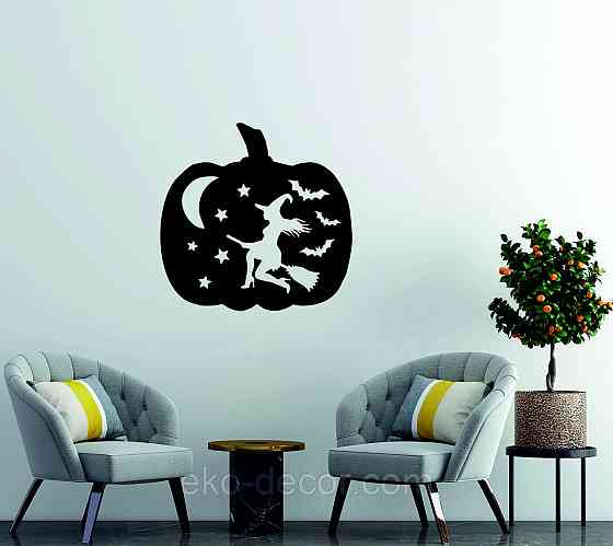 Декоративное настенное 3D Панно «Ведьма», Декор на стену с объемом 90*90 см, Черный Киев