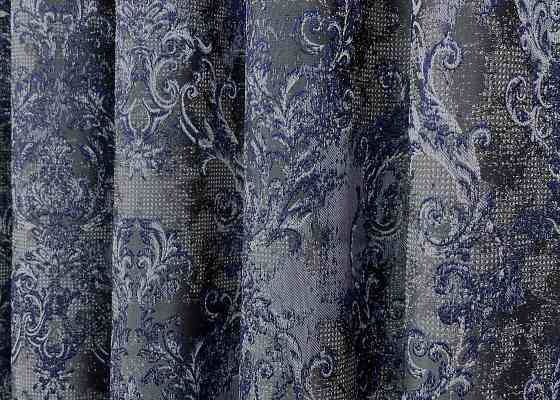 Шторна тканина "Льон Преміум" Туреччина колір сірий з синім 1835ш Київ