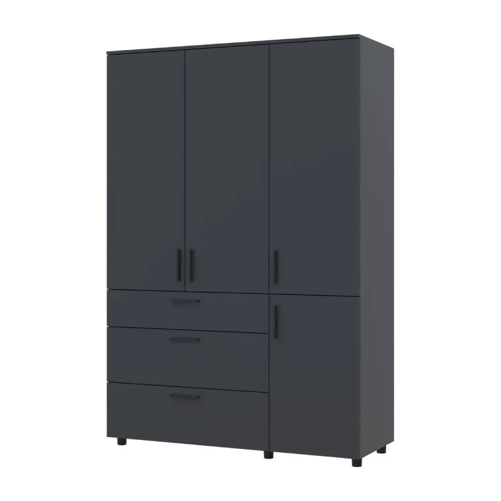 Шафа для одягу Doros Торн Антрацит 3 ДСП/3Ш (штанга) 135х51.6х200 (DRS-012085) Дніпро - фото 3