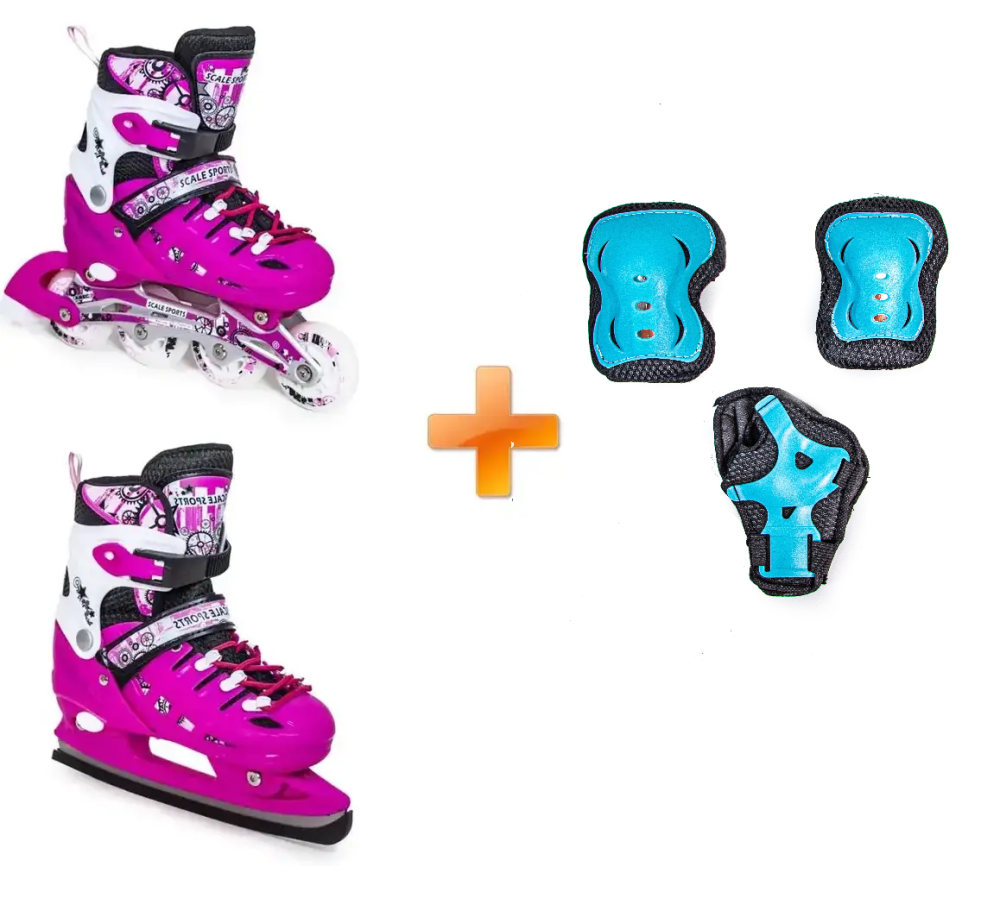 Дитячі ролики-ковзани 2-в-1 в комплекті із захистом Scale Sport. Одеса - фото 1