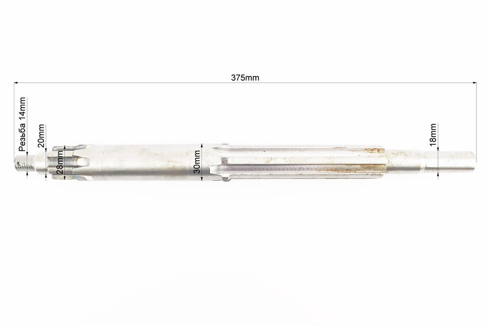 Вал КПП первинний (з валом відбора пот.) 375mm 101-2, М14 Киев - изображение 2