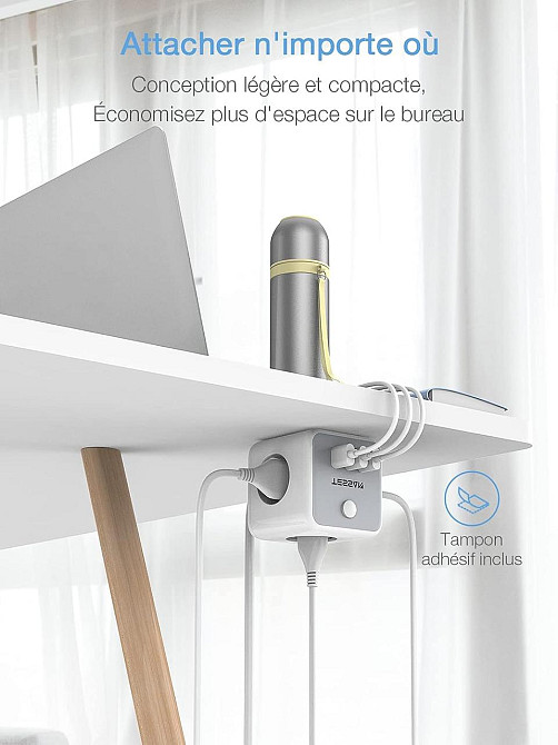 Мережевий подовжувач TESSAN USB Power Strip Cube, 3 розетки, 3 USB-порти, вимикач, 1.5 м, сірий Київ - фото 3