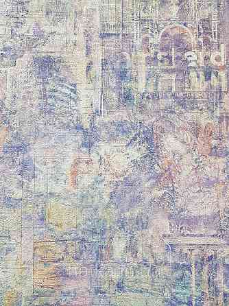 Шпалери вінілові на флізеліні Grandeco Anastasia метрові абстракція розмитий малюнок будинку авто цифри бузкові Київ