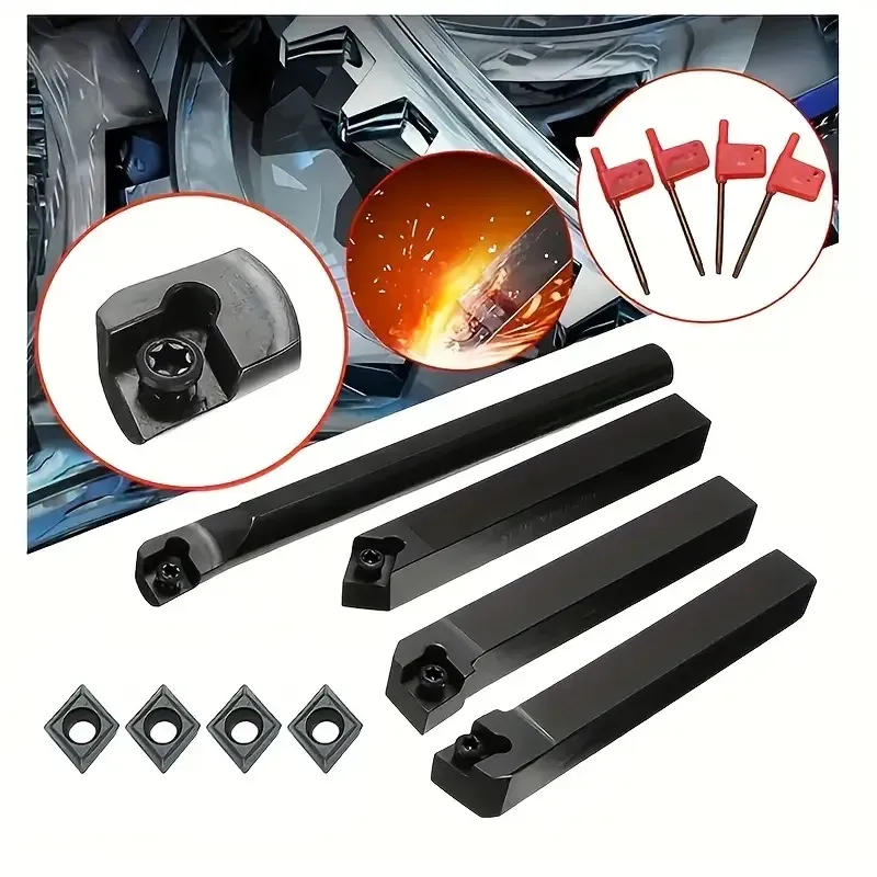 Набор токарных державок 7 шт с твердосплавными пластинами, 10×100/125 мм, ключи в комплекте Киев - изображение 4