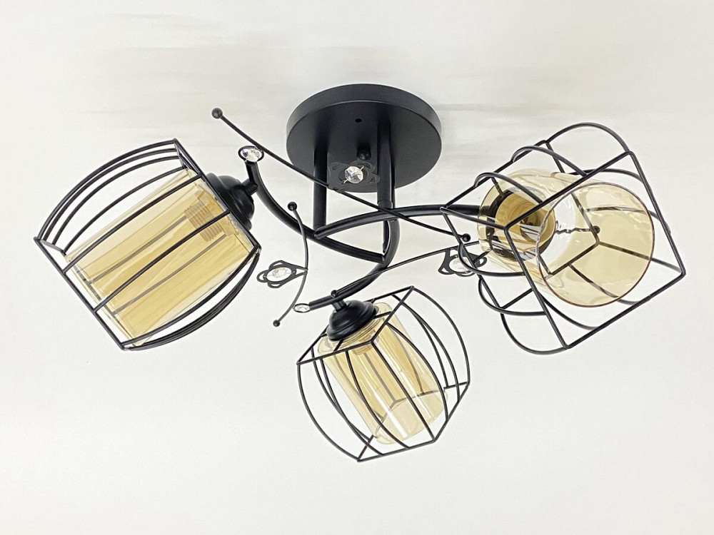 Стельова люстра на 3 плафони 91187C/3 чорна Коломыя - изображение 1