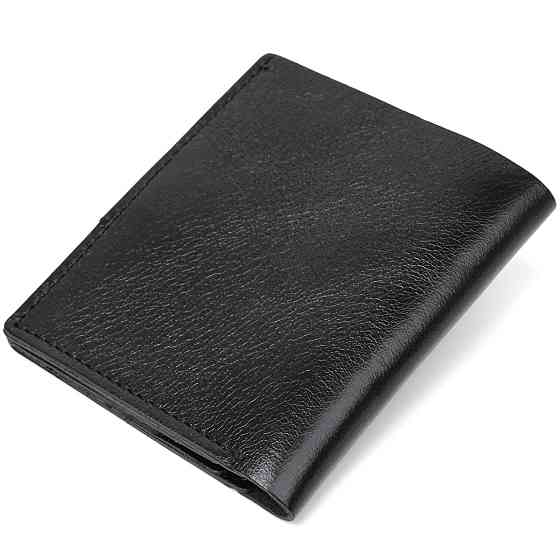 Мужское глянцевое кожаное портмоне Черный (SHVIGEL) Киев