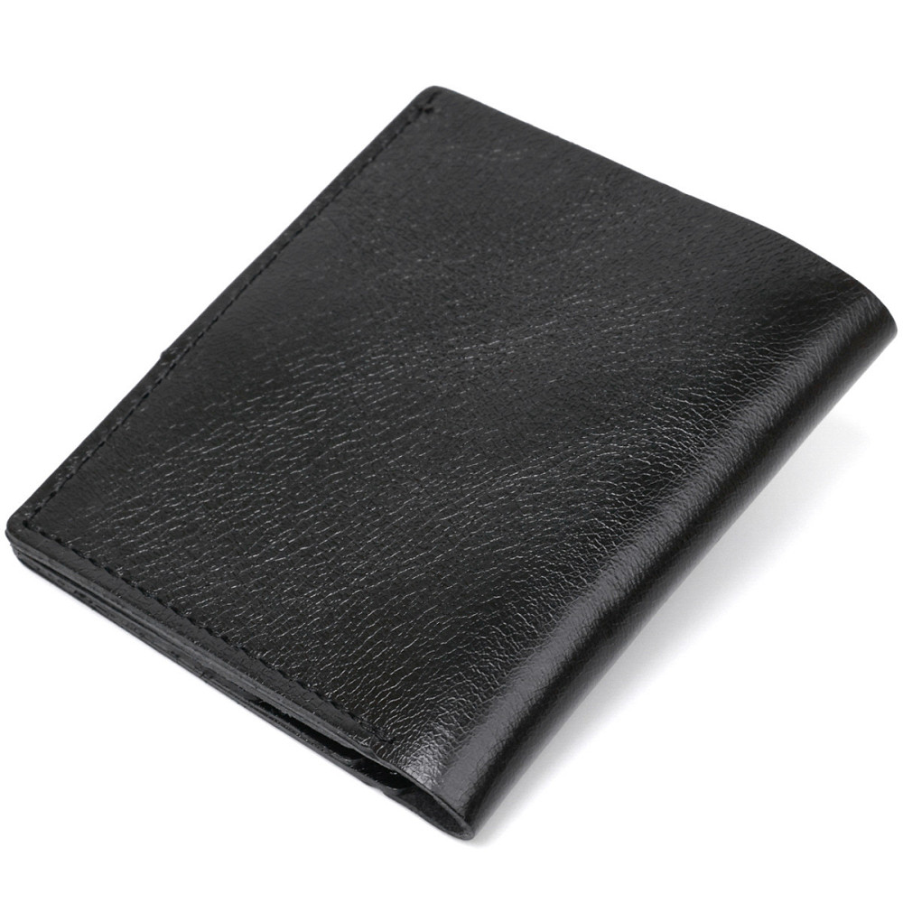 Чоловіче глянсове шкіряне портмоне Чорний (SHVIGEL) Київ - фото 6