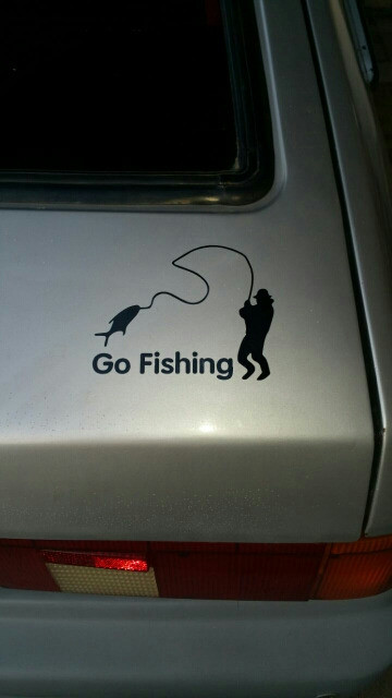 Наклейка На рибалку Чорна Тюнінг авто Київ - фото 4