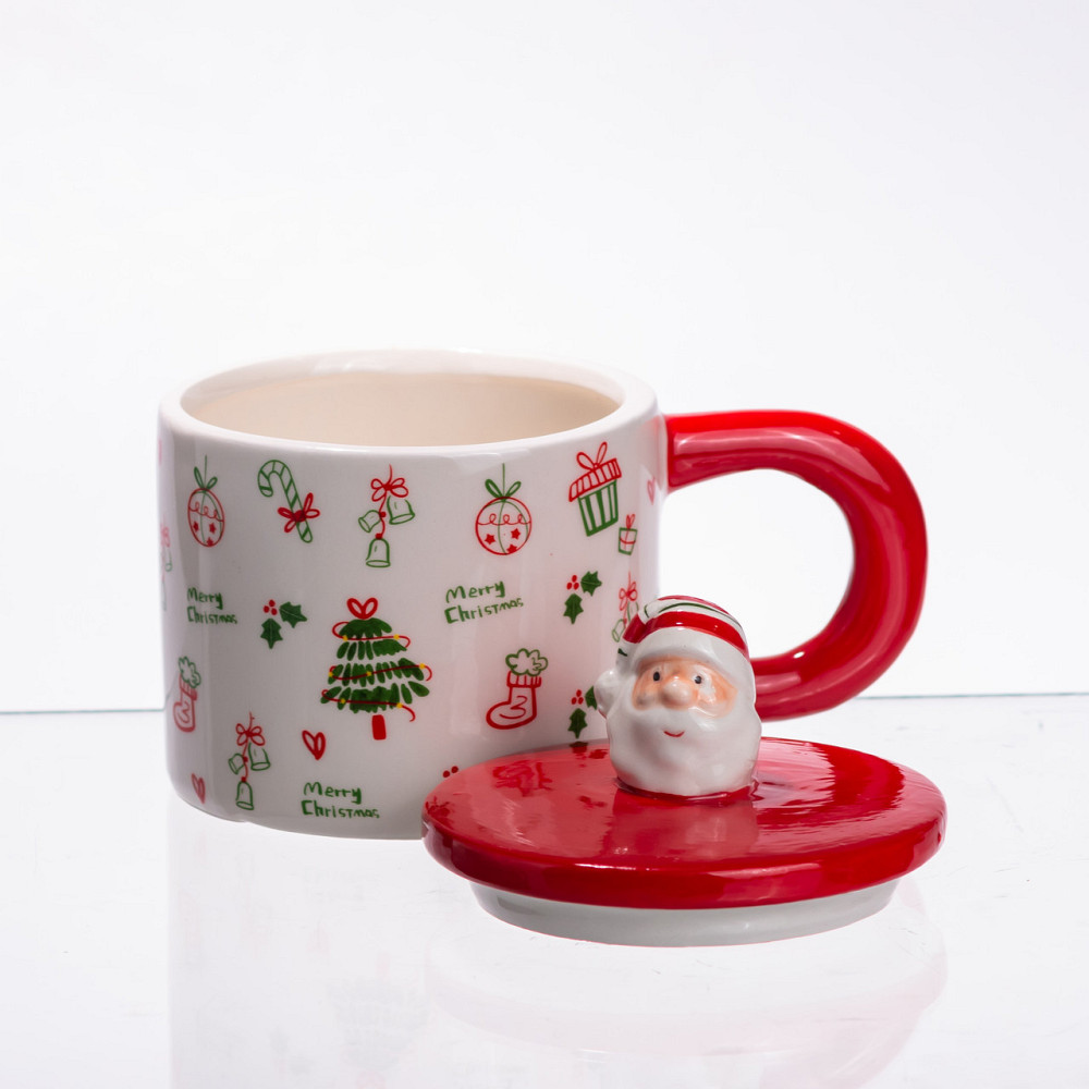Новорічна порцелянова чашка з кришкою Merry Christmas 350 (мл) CR-1-20 Коломыя - изображение 4