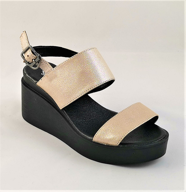 Жіночі Сандалі Босоножки на Танкетці Платформа Бежові Літні (розміри: 36) - 76-4 Дніпро - фото 8