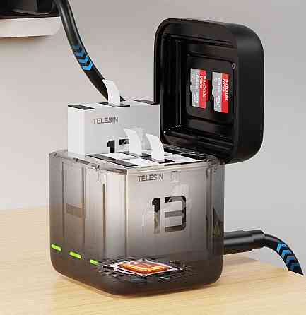 Зарядка GoPro 13 закрита полезахисна Telesin S0-BCG-10-TGP Київ