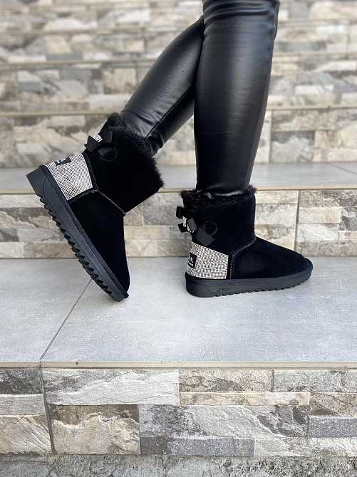 Угги жіночі OUQIDAGENI чорні замша натуральна высота 16 см размер 36-38 (4209) Коломия - фото 1