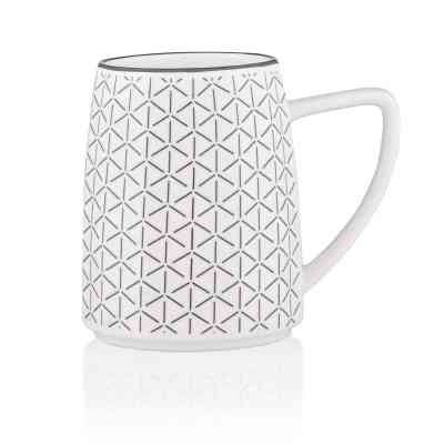 Чашка Ardesto Lamberto, 360мл, порцеляна, біло-сірий (AR3052) Винница