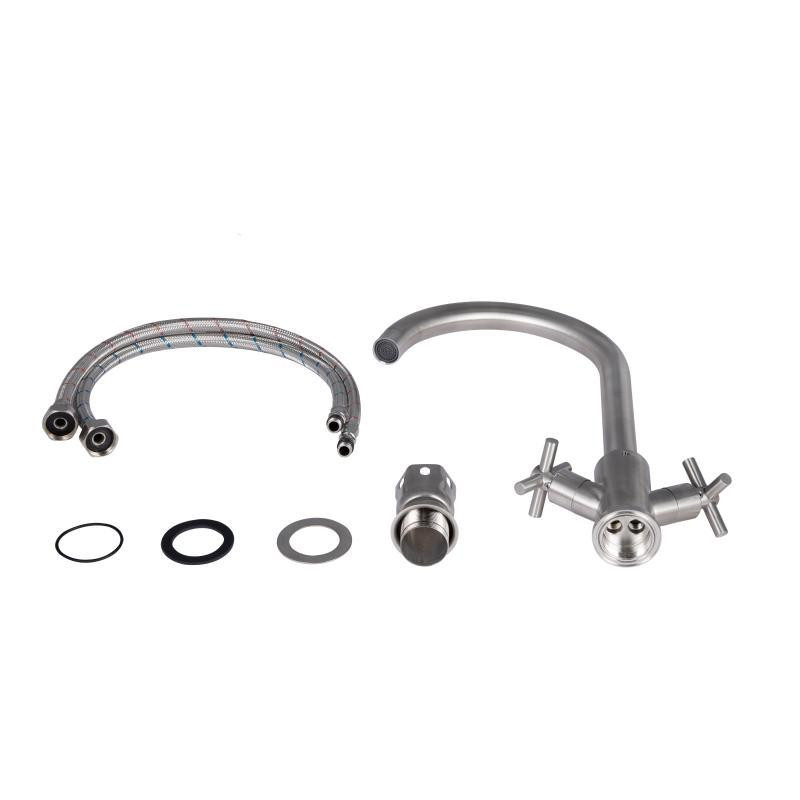 Смеситель для кухни Lidz Wind 13U-SFS сатин Киев - изображение 4