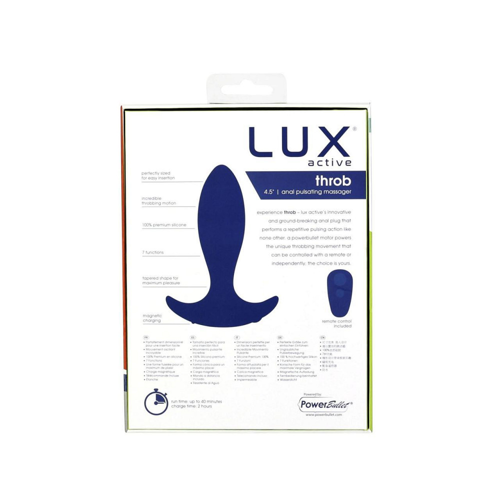 Анальна пробка з пульсацією Lux Active – Throb – 4.5" Anal Pulsating Massager, пульт ДК Sex Aura Київ - фото 9