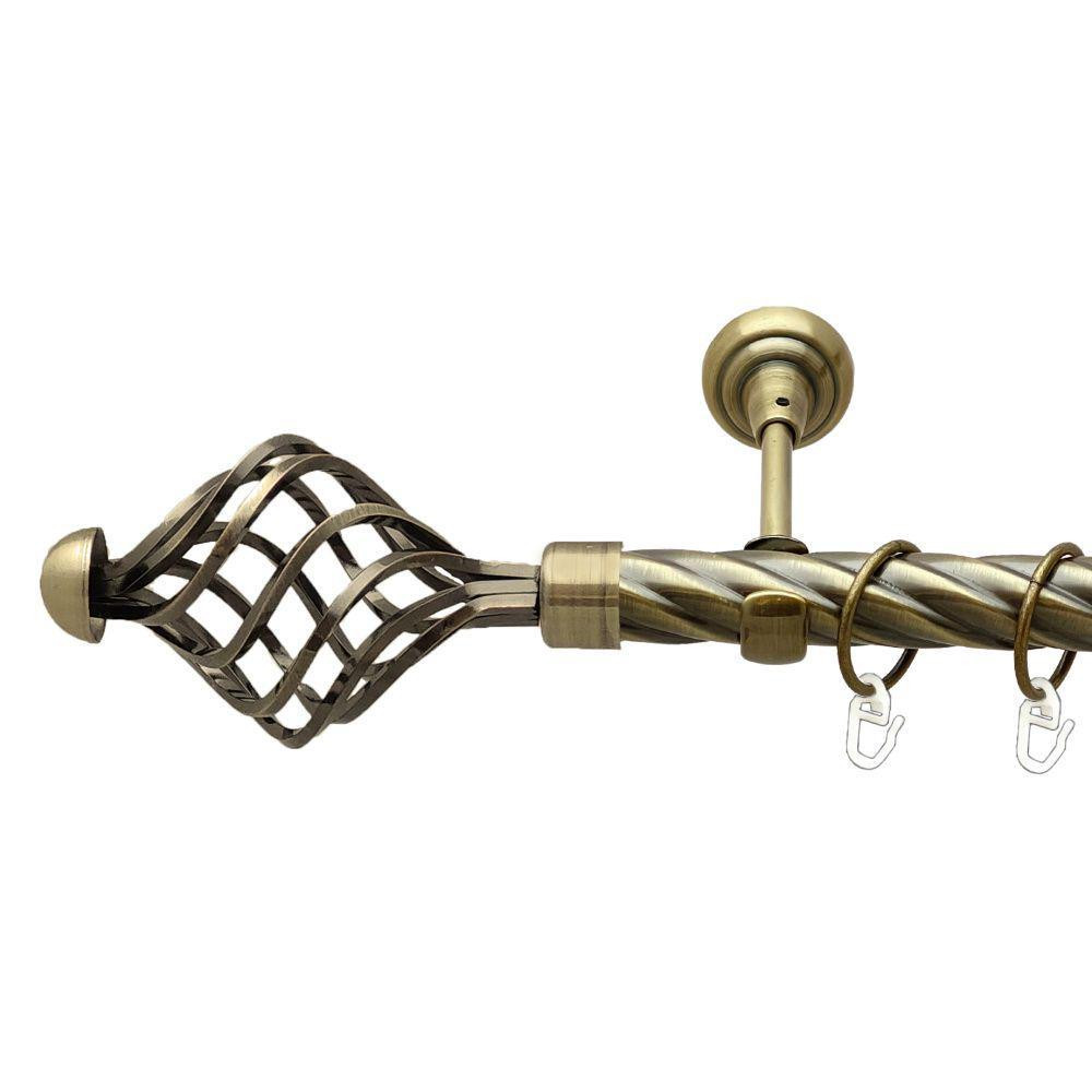 Карниз Orvit Арезо металевий однорядний відкритий скручена труба кільце металеве Антик 25 мм 300 см Львов - изображение 1