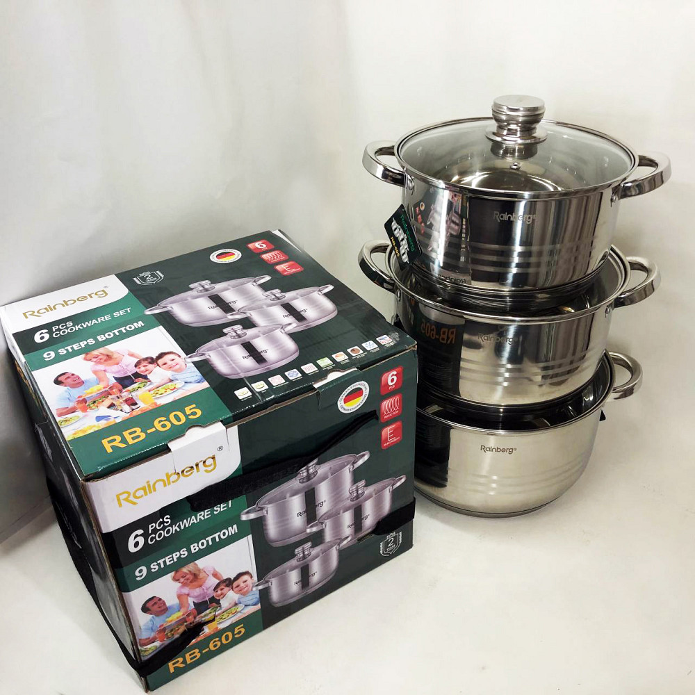 Набір каструль вищої якості Rainberg RB-605 8 шт, Набір каструль для електроплити JS-54 Львів - фото 12