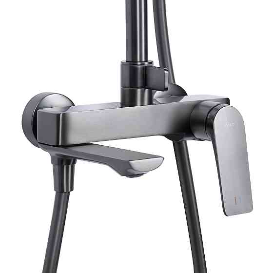 Душова система універсальна Qtap Vlasta New на три споживачі (з виливом) QTVLA111GMB45651 Gunmetal Black PVD Київ