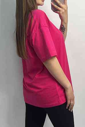 Базовая футболка женская оверсайз Малиновый M/L Харьков