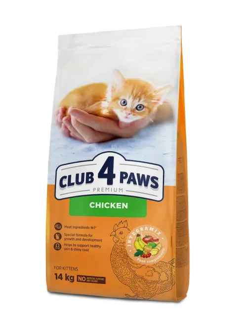 Полнорационный сухой корм CLUB 4 PAWS (Клуб 4 Лапы) Премиум для котят с курицей, 14 кг Винница - изображение 1