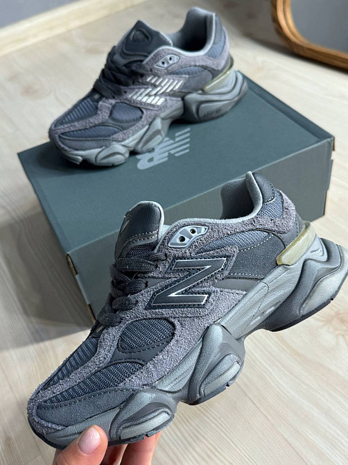 Кросівки жіночі і чоловічі NB 9060-5 замша з сіткою потерті унісекс сірі, 40, 25 см Київ - фото 12